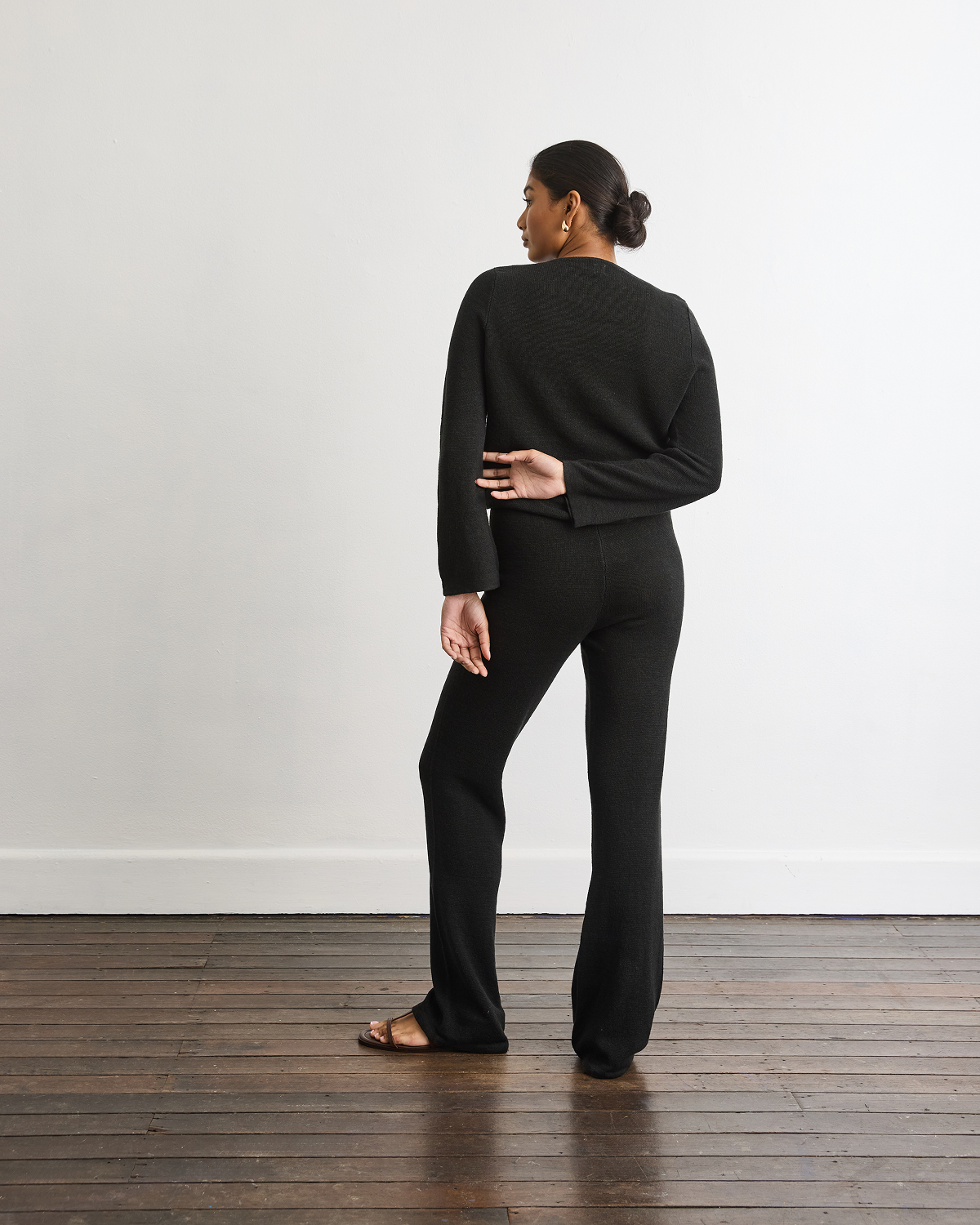 Linen Knit Set in Charcoal