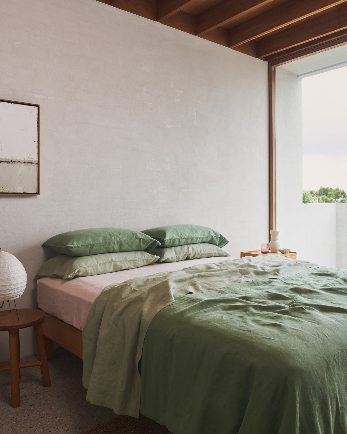 Pistachio 100% French Flax Linen Bedding Set