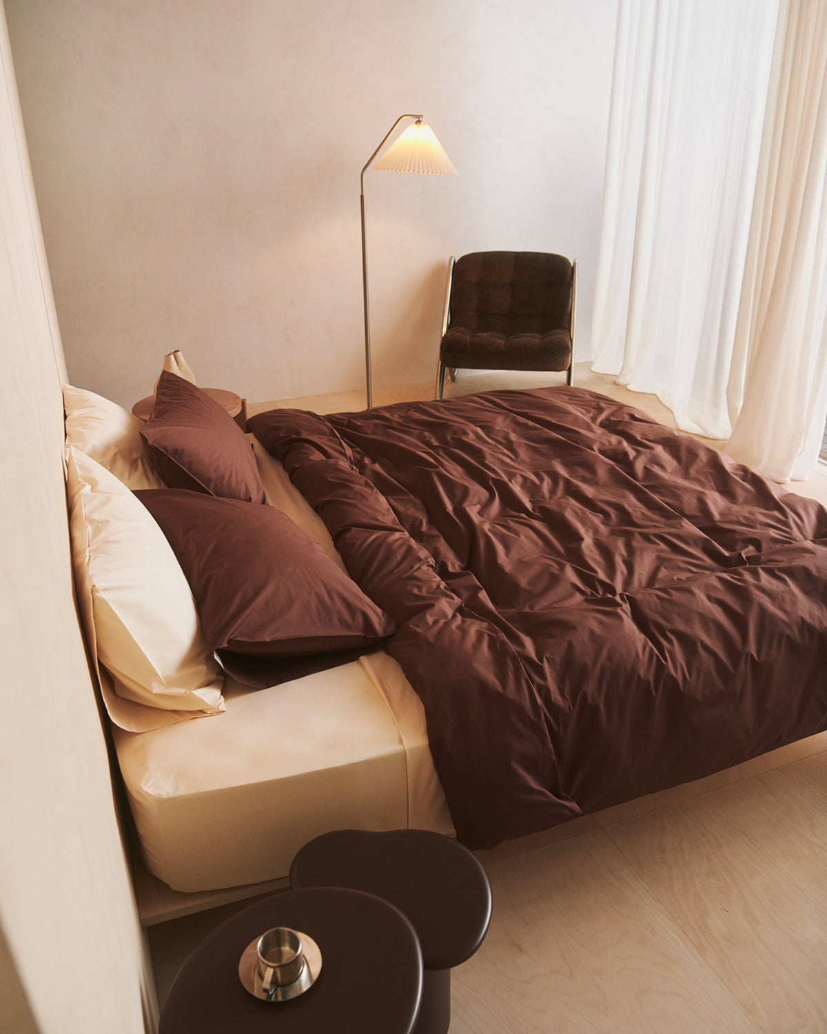 Espresso Organic Cotton Percale Duvet Cover Set
