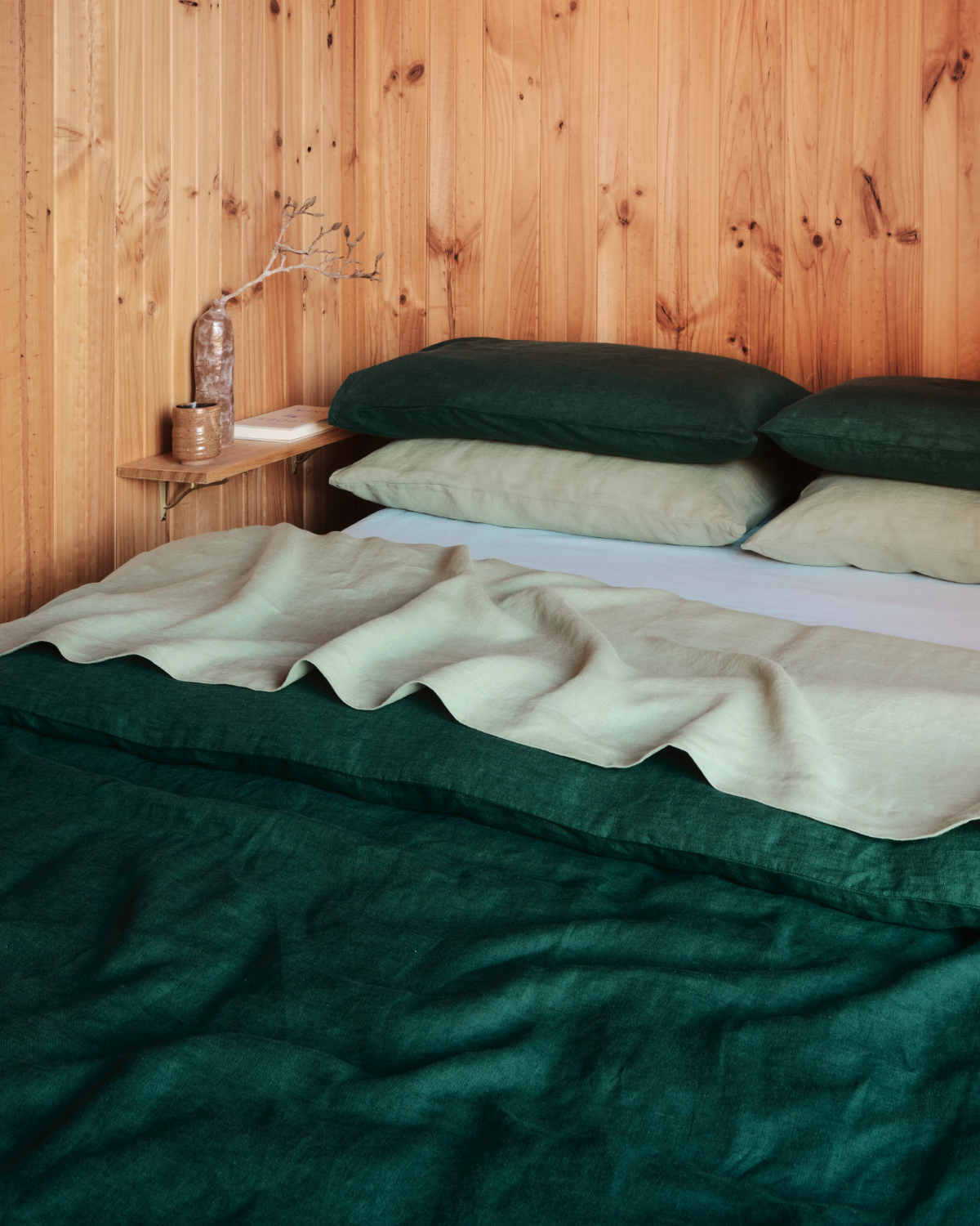 Forest, Sage & Coast 100% French Flax Linen Bedding Bundle