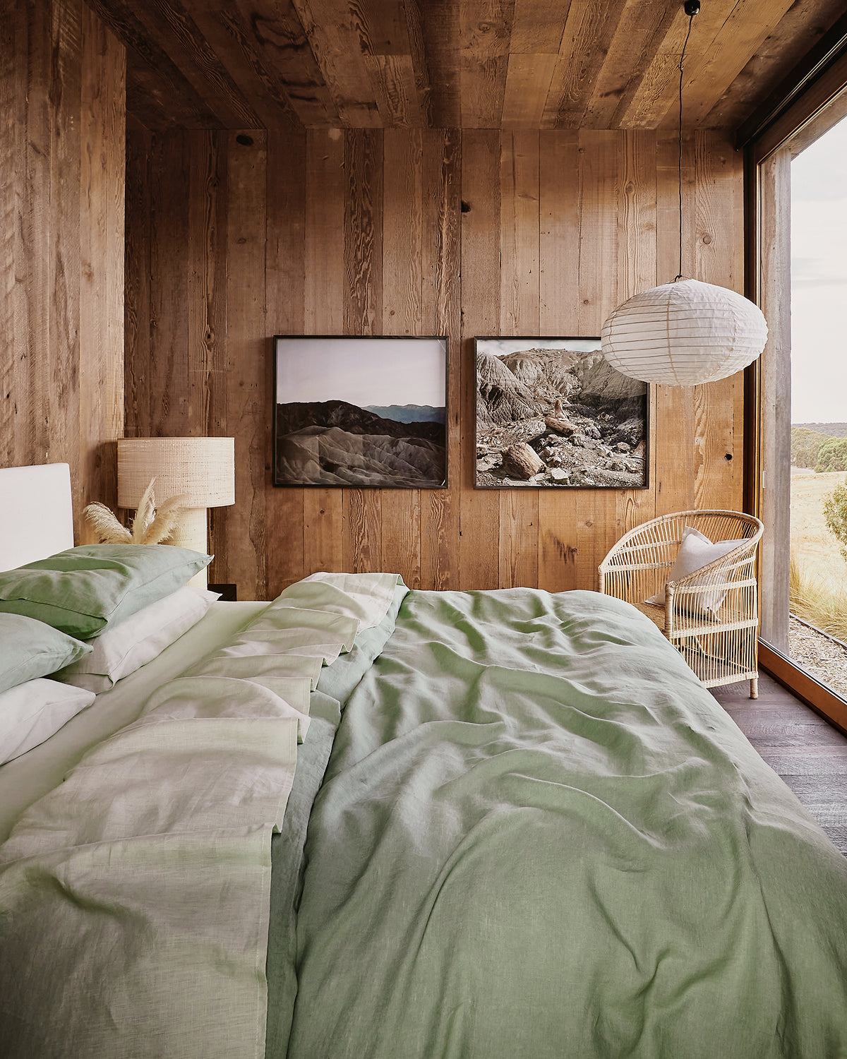 Pistachio 100% French Flax Linen Bedding Set