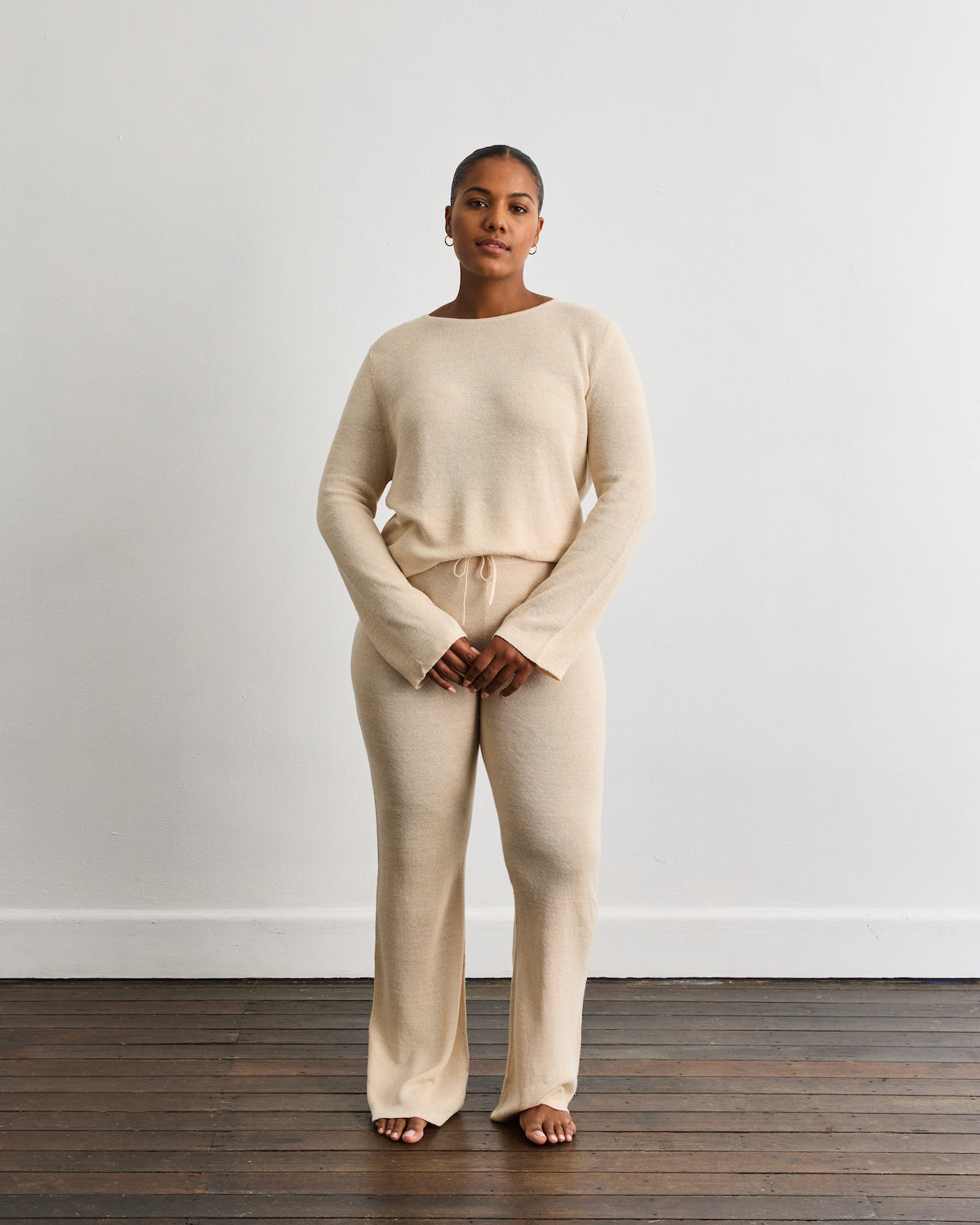 Linen Knit Set in Oatmeal