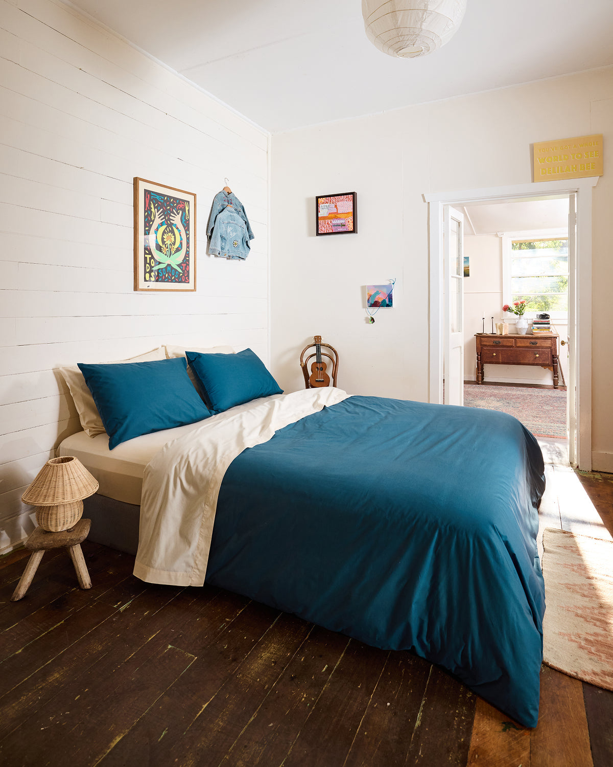 Aegean Organic Cotton Percale Duvet Cover Set