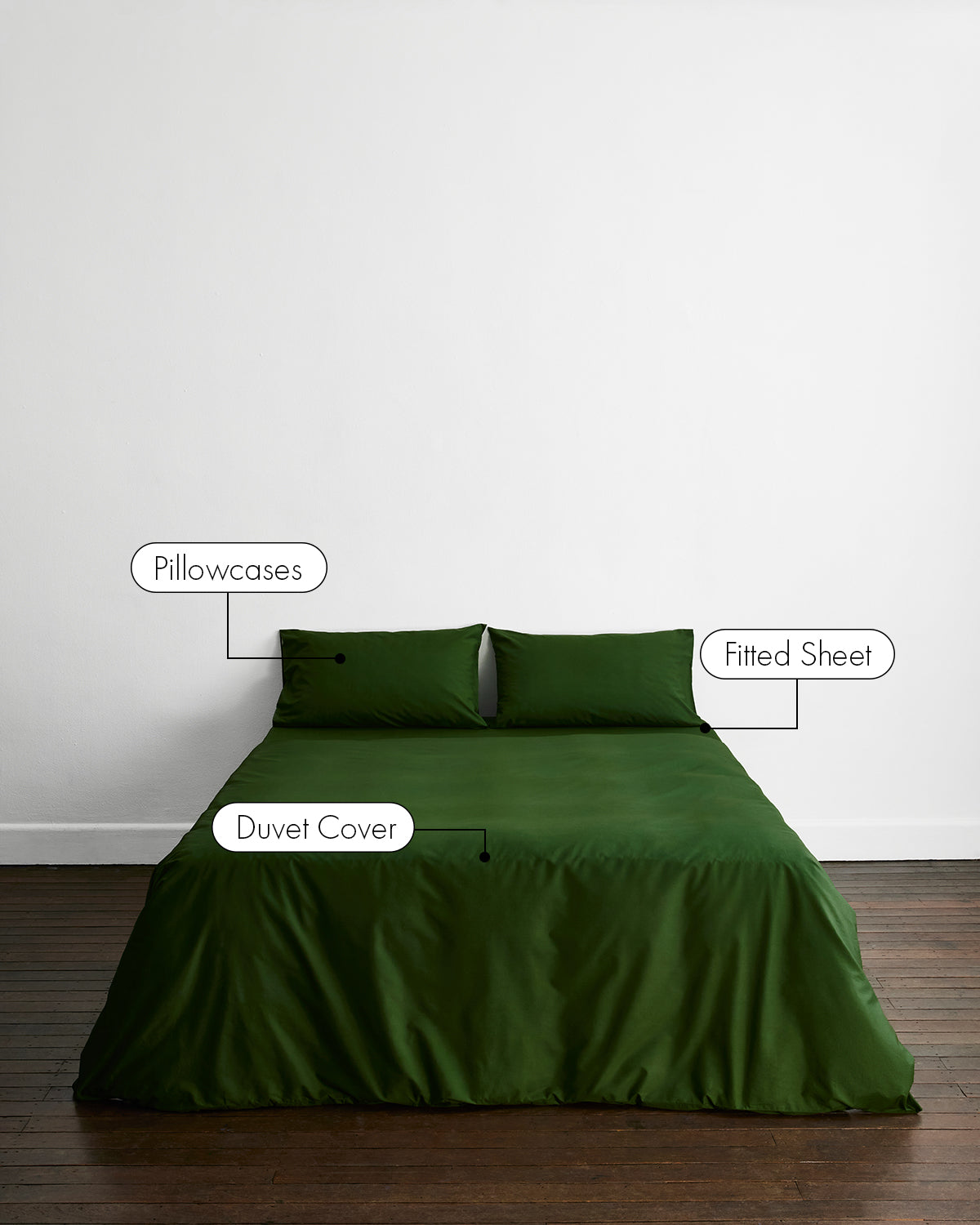 Moss Organic Cotton Percale Bedding Set