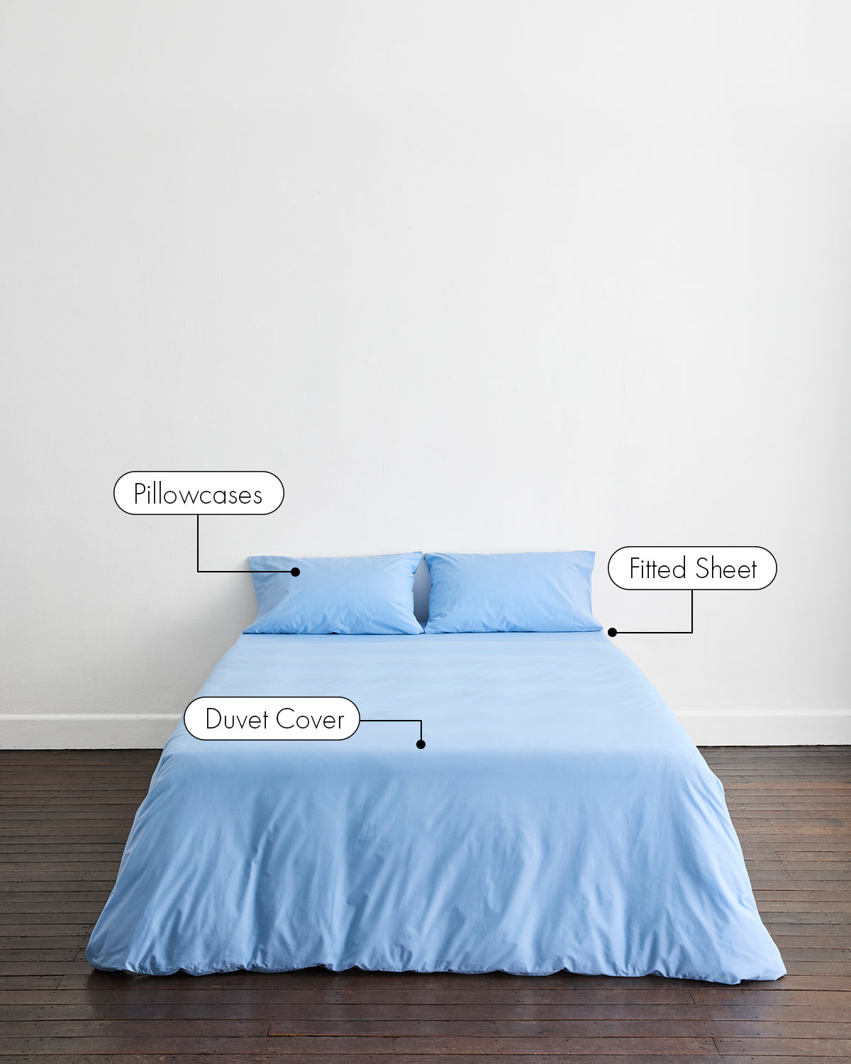 Sky Organic Cotton Percale Bedding Set