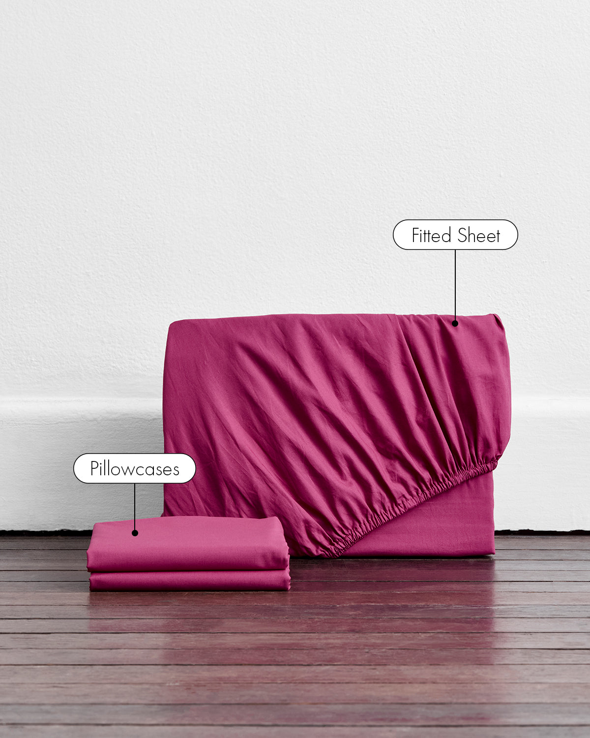 Berry Organic Cotton Percale Fitted Sheet Set