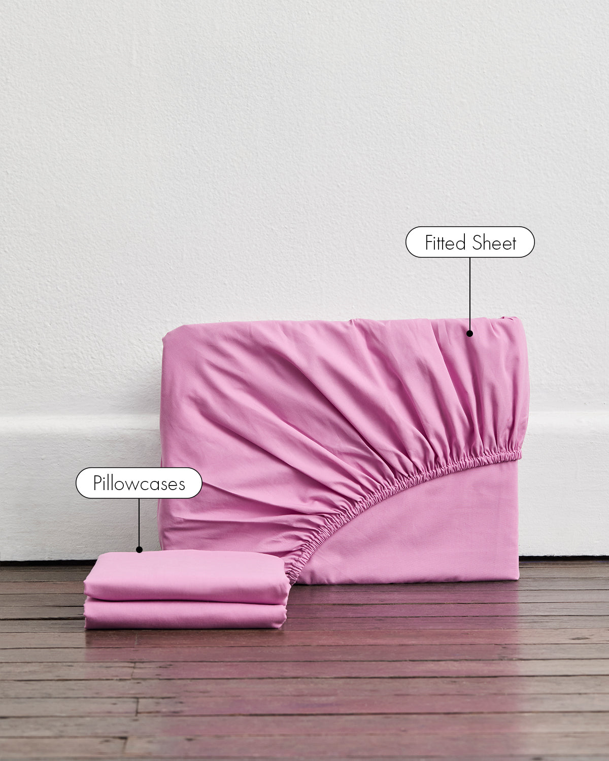 Bubblegum Organic Cotton Percale Fitted Sheet Set