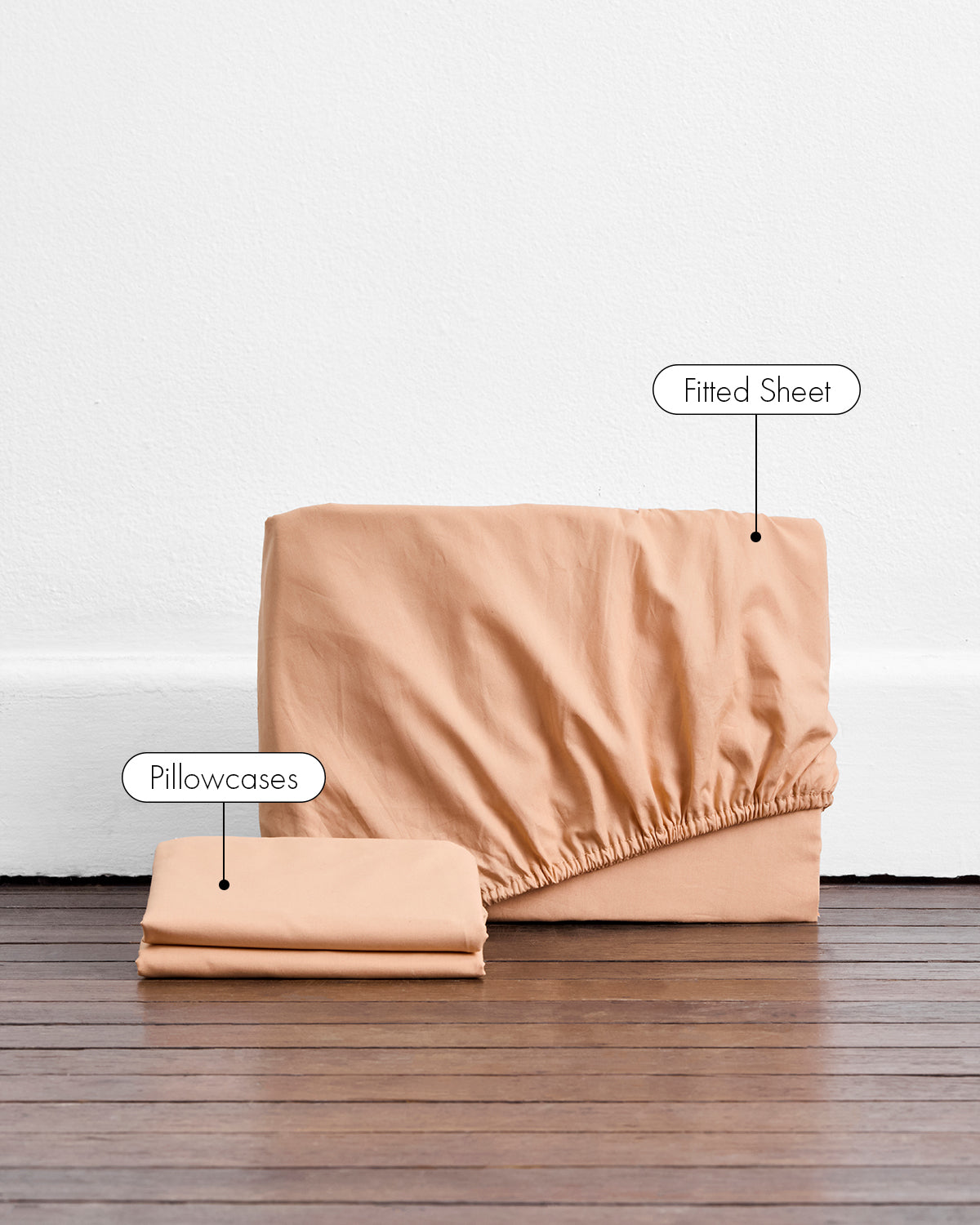 Butterscotch Organic Cotton Percale Fitted Sheet Set