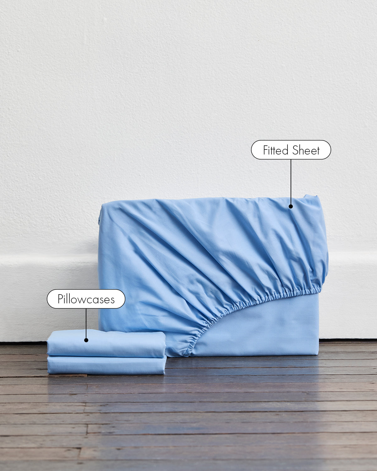 Sky Organic Cotton Percale Fitted Sheet Set