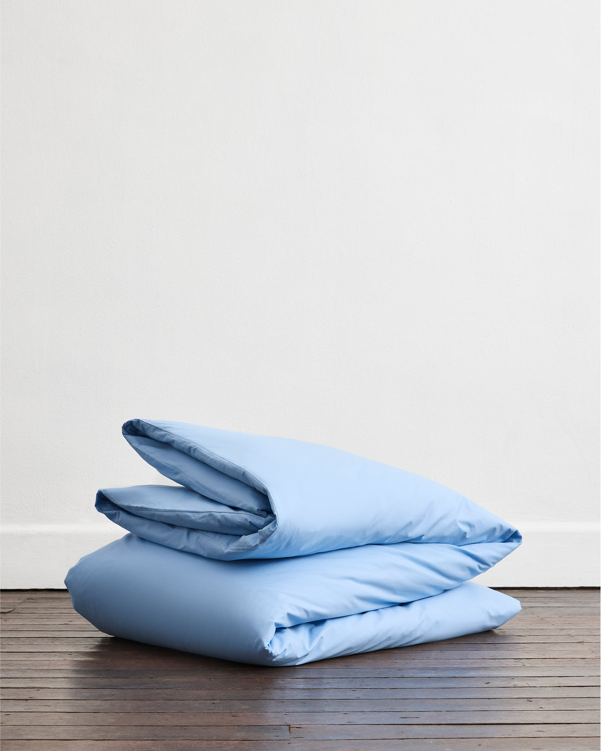 Sky Organic Cotton Percale Duvet Cover Set