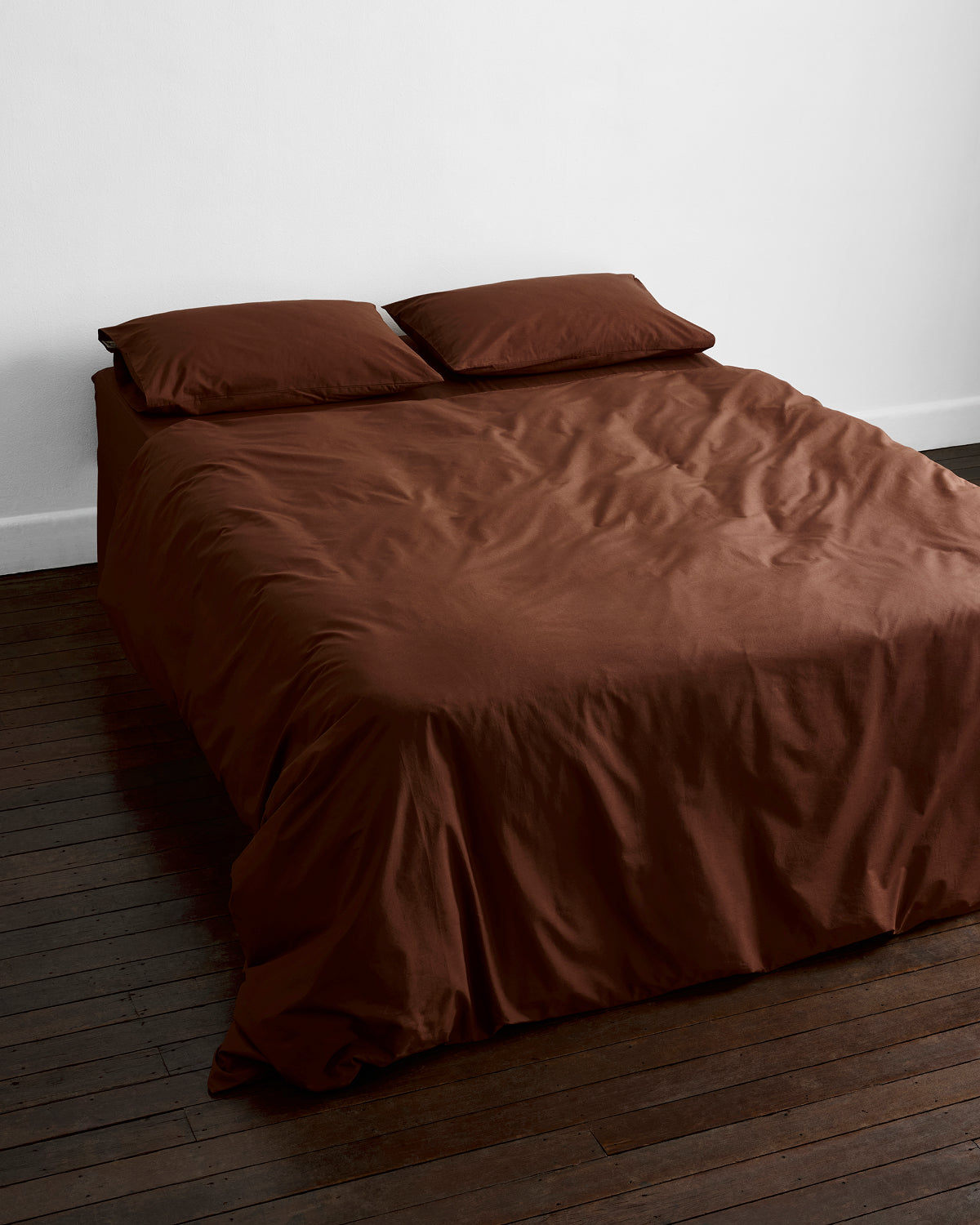 Espresso Organic Cotton Percale Duvet Cover Set