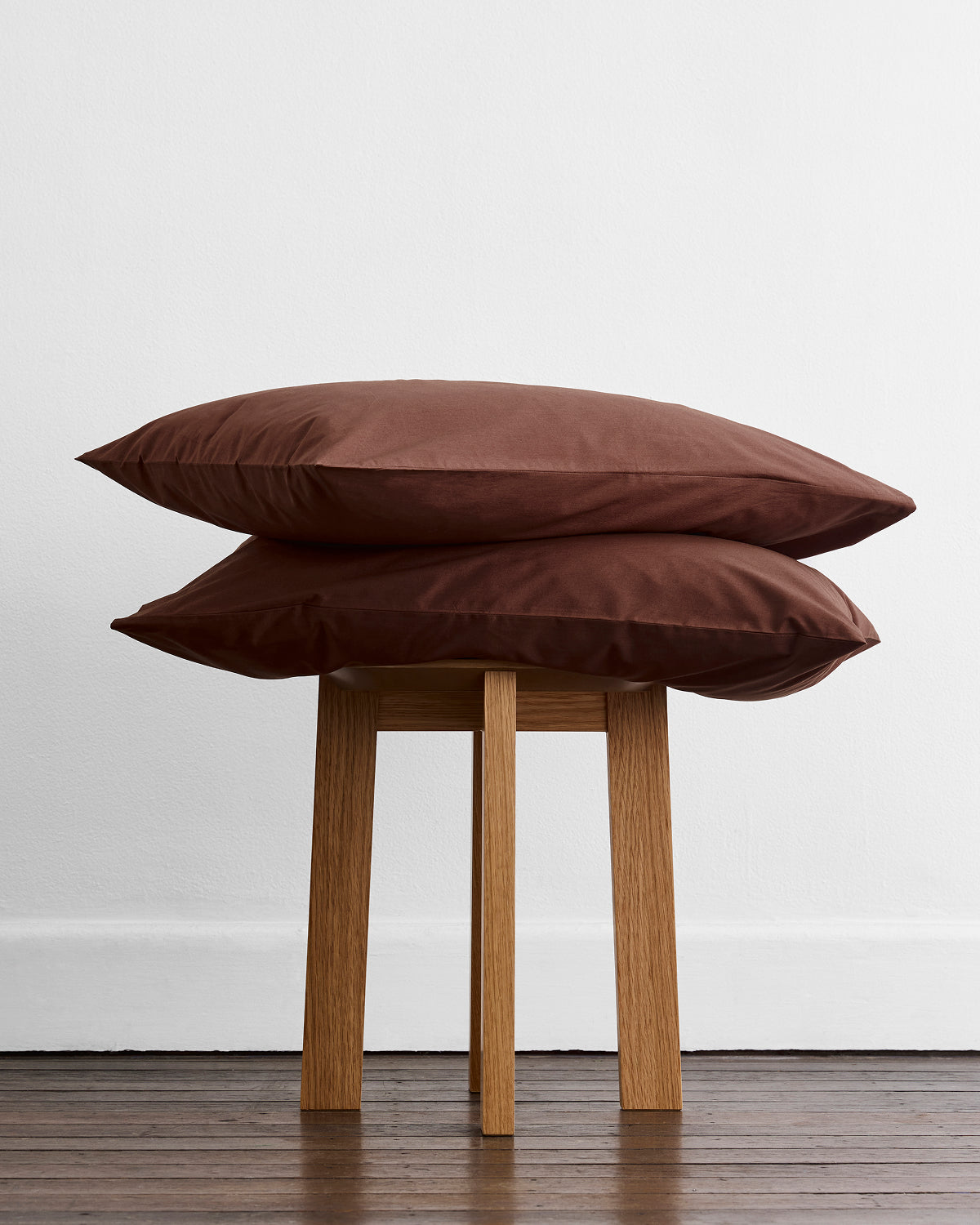 Espresso Organic Cotton Percale Fitted Sheet Set