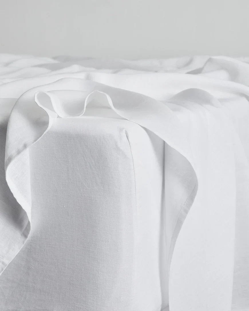 Coast, Lagoon & White 100% French Flax Linen Bedding Bundle
