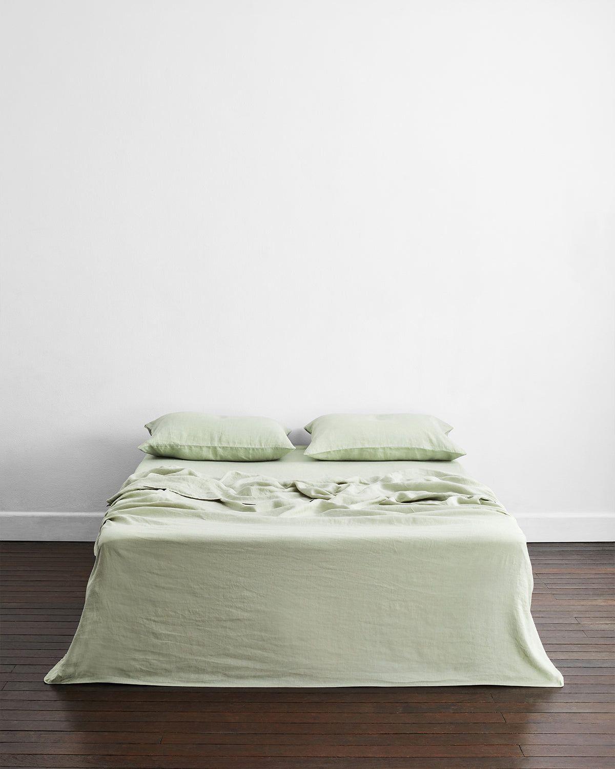 Pistachio, Sage & Rosewater 100% French Flax Linen Bedding Bundle
