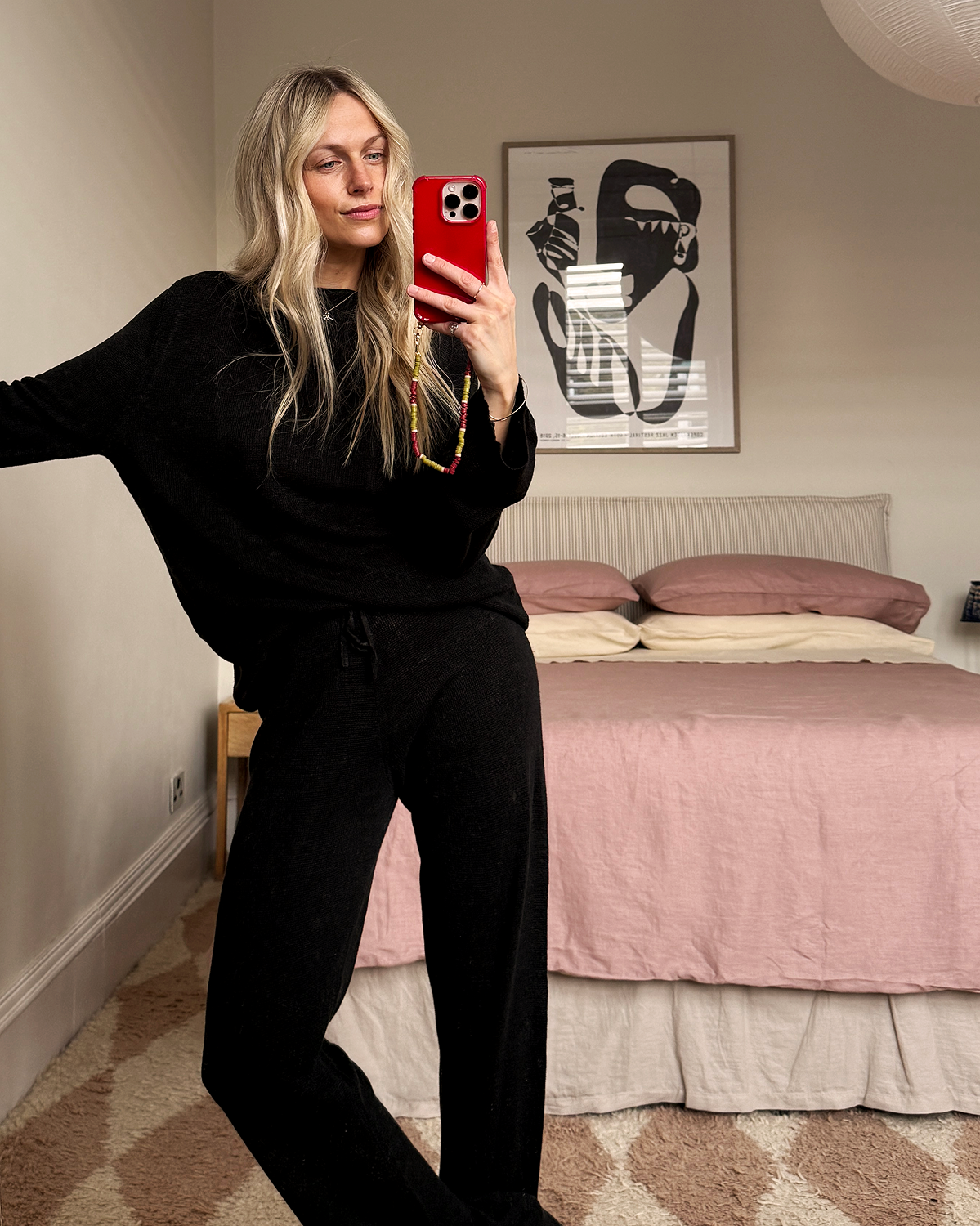 Linen Knit Set in Charcoal
