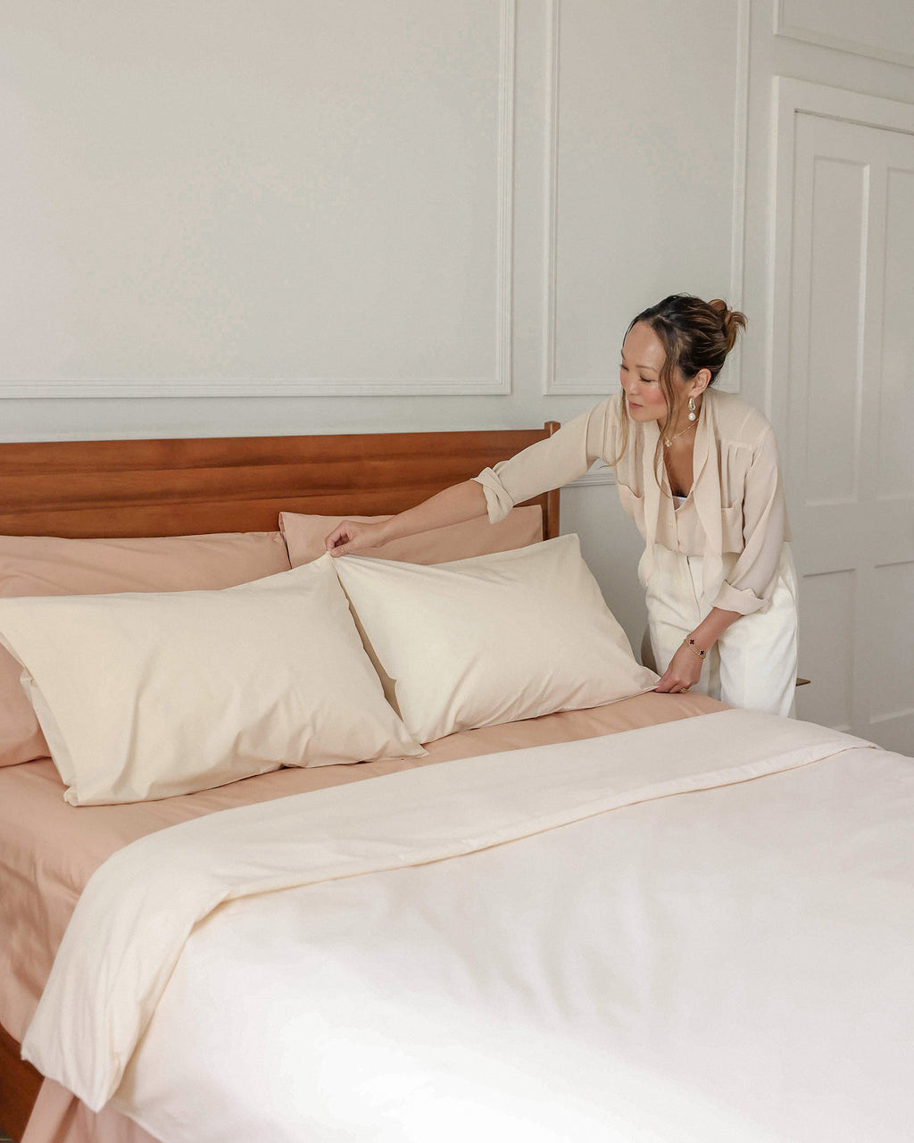 Vanilla Organic Cotton Percale Duvet Cover Set