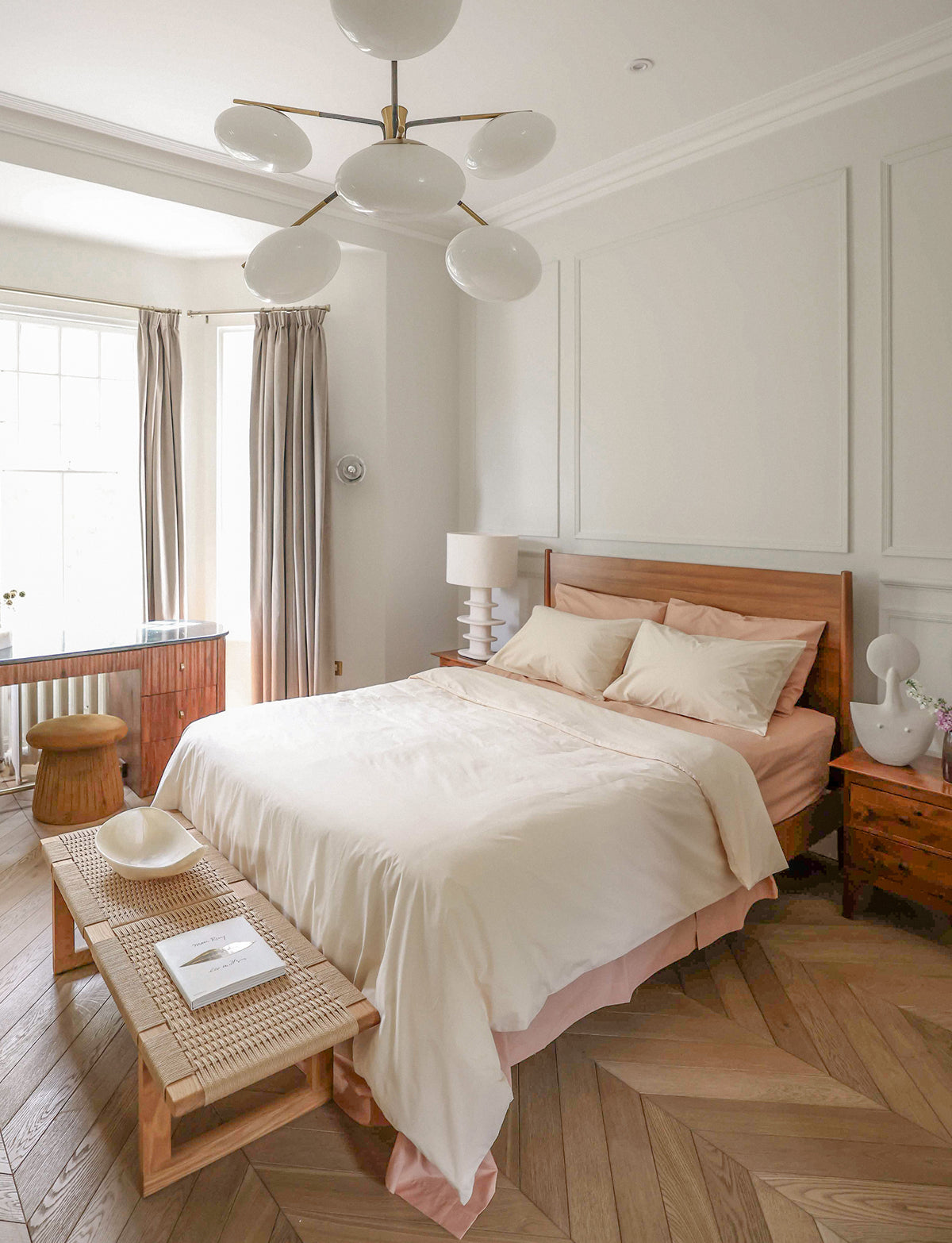 Butterscotch Organic Cotton Percale Fitted Sheet Set