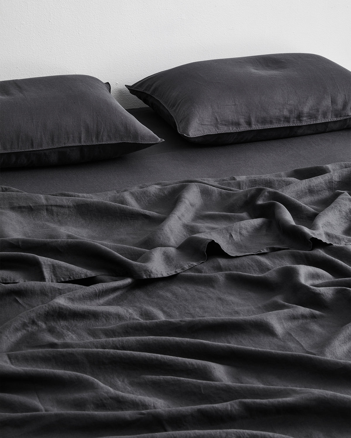 Charcoal 100% French Flax Linen Sheet Set