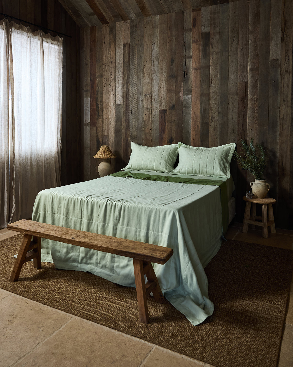 Sage & Olive 100% French Flax Linen Quilt Set