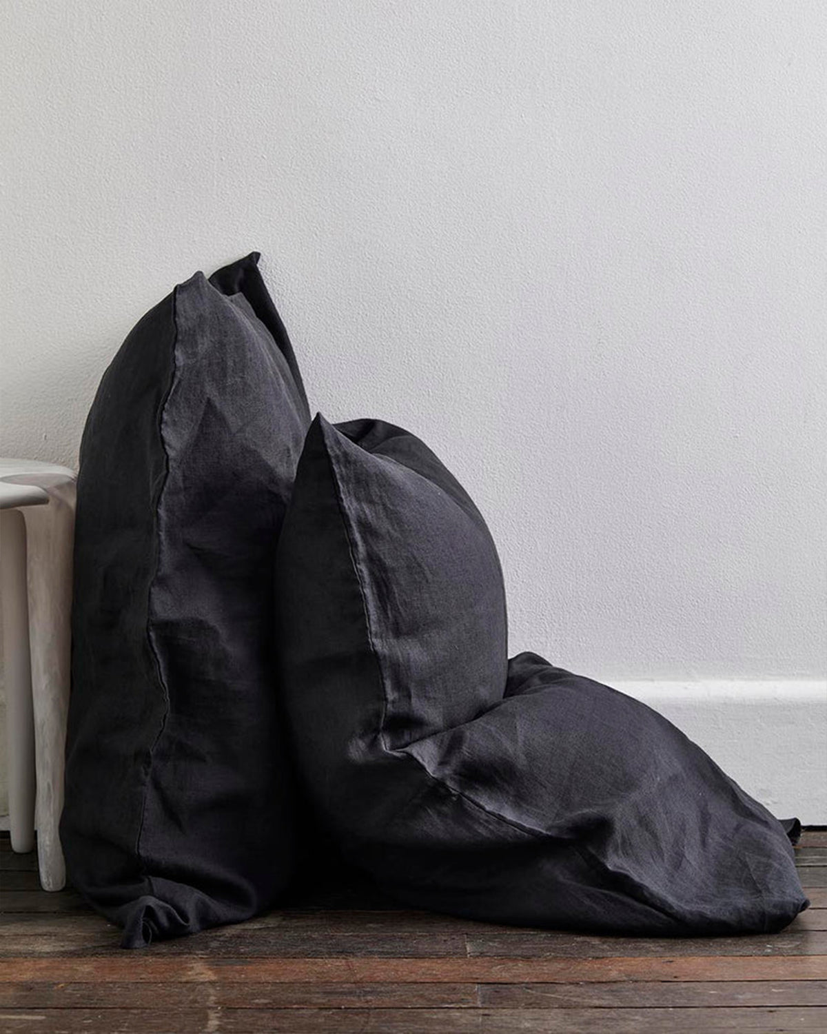 Charcoal & Oatmeal 100% French Flax Linen Quilt Bedding Bundle