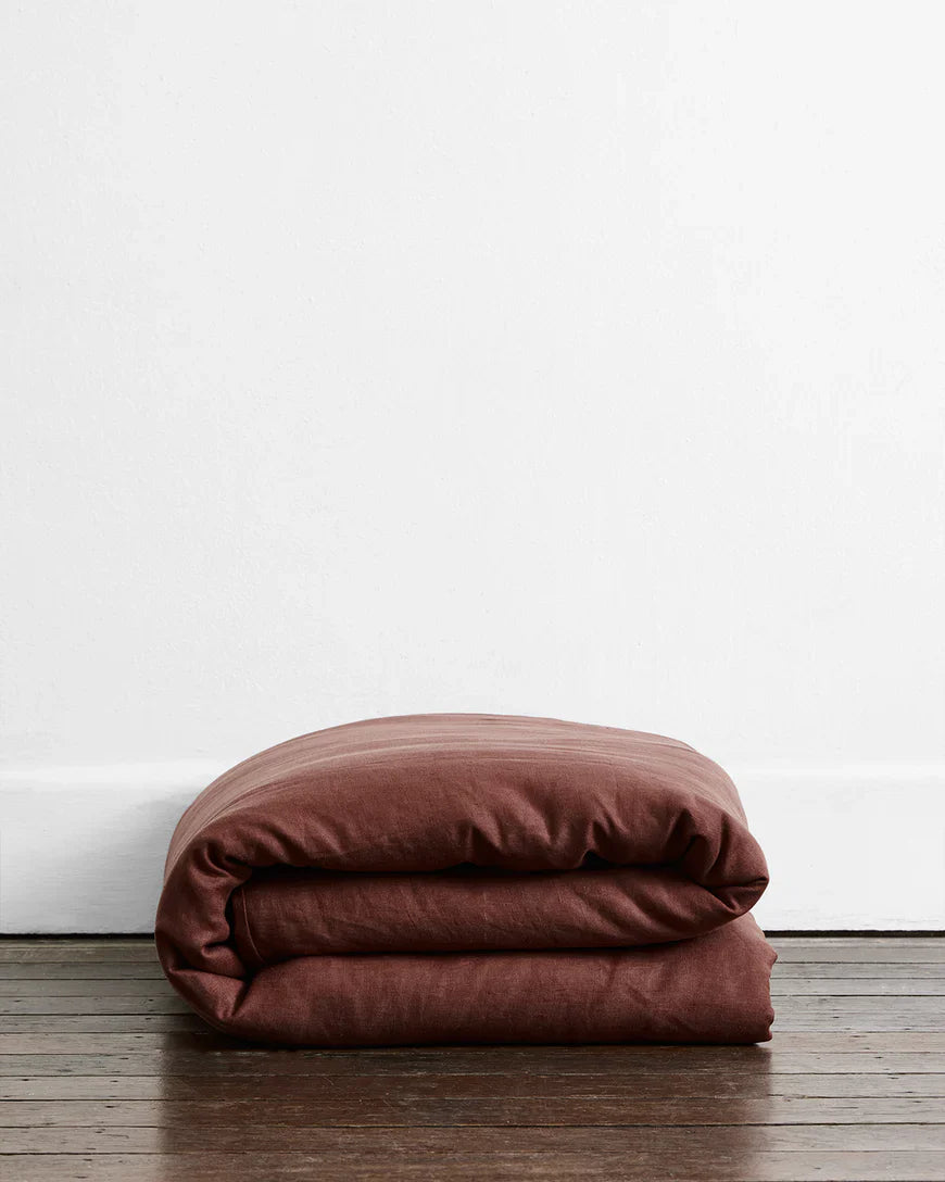 Cacao & Lagoon 100% French Flax Linen Bedding Bundle