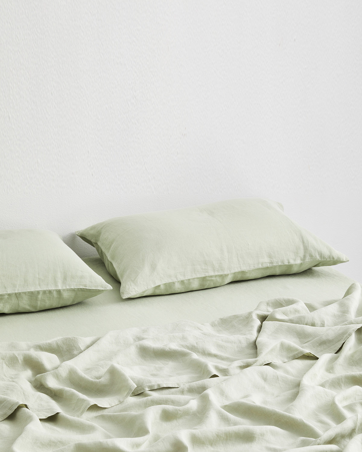 Sage 100% French Flax Linen Fitted Sheet Set