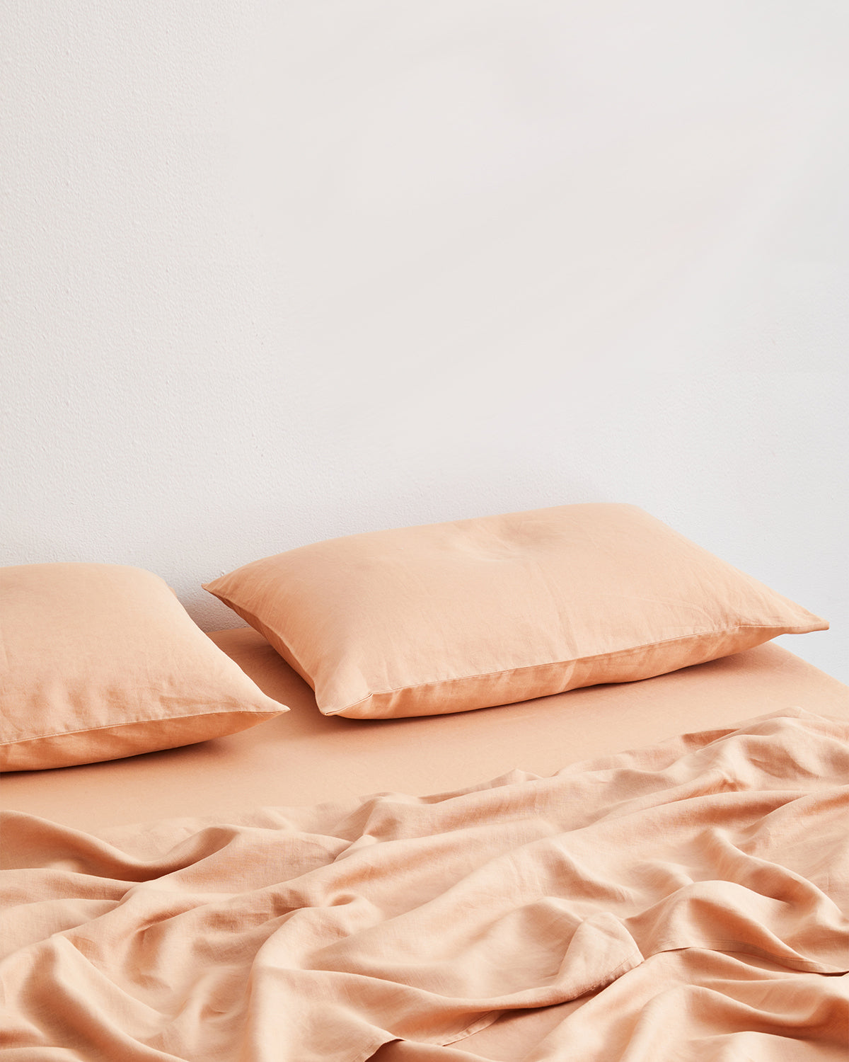 Terracotta 100% French Flax Linen Fitted Sheet Set