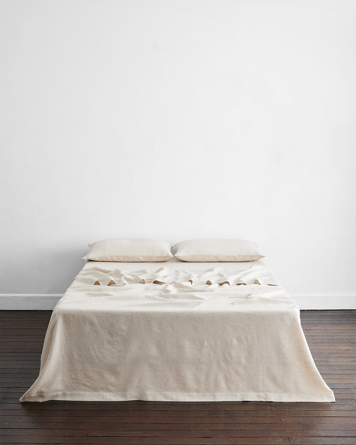 Oatmeal & White Stripe 100% French Flax Linen Bedding Bundle
