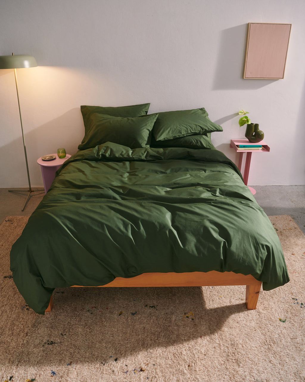 Moss Organic Cotton Percale Duvet Cover Set