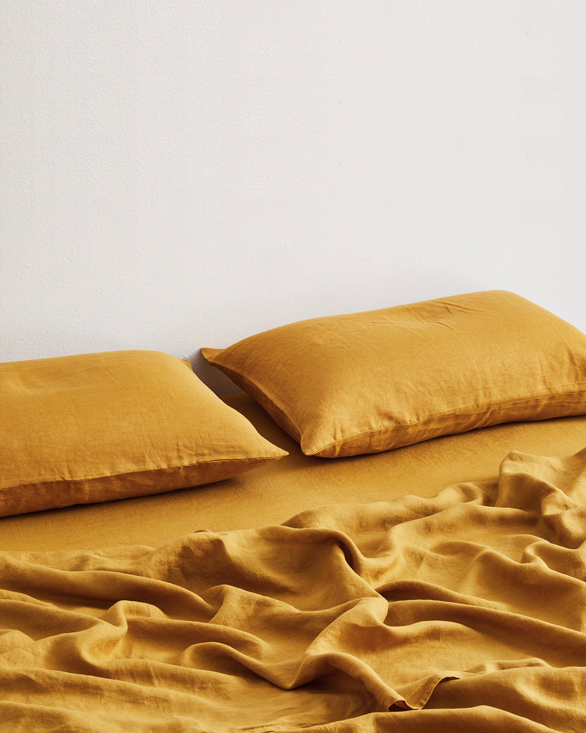 Turmeric 100% French Flax Linen Fitted Sheet Set