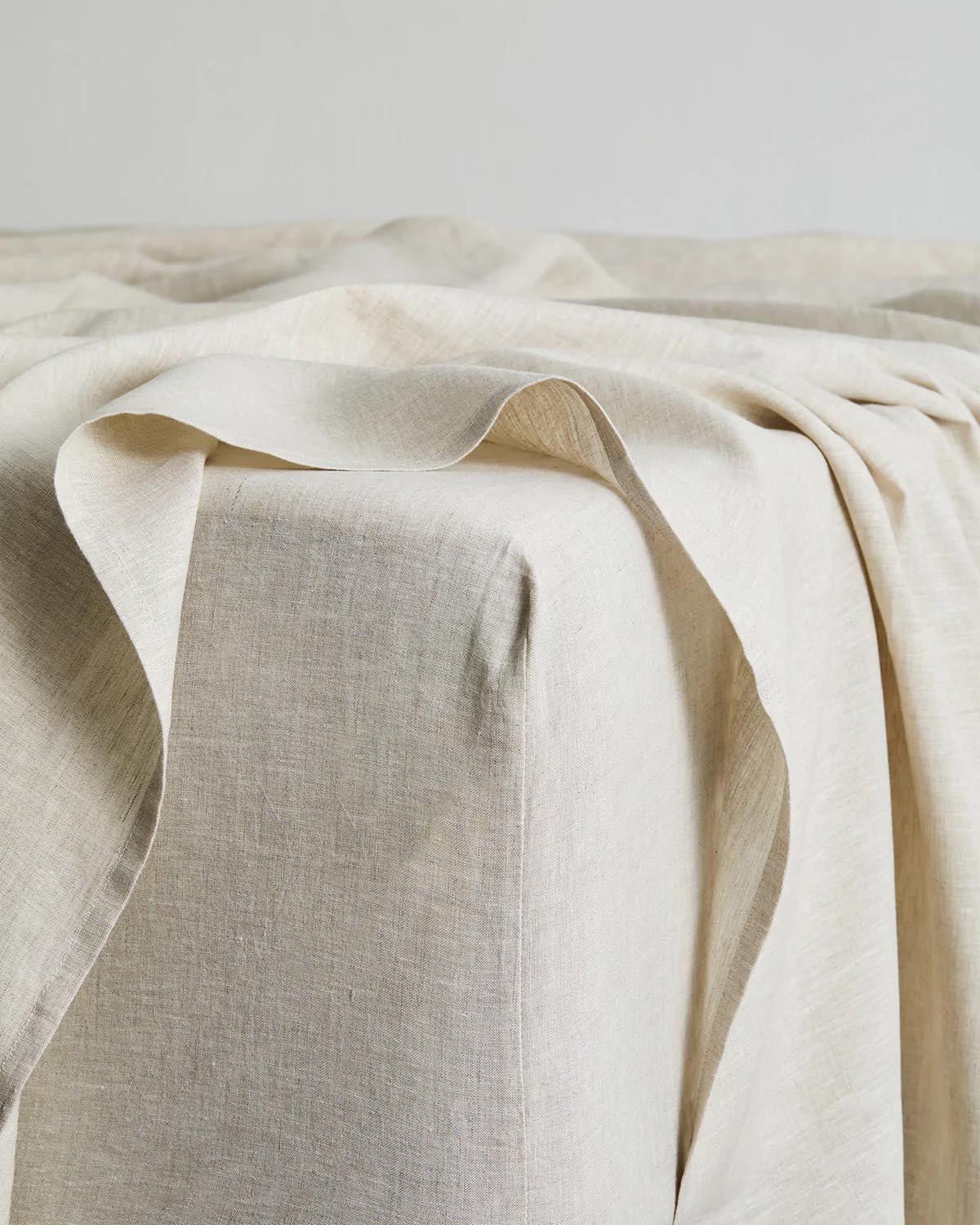 Charcoal & Oatmeal 100% French Flax Linen Bedding Bundle