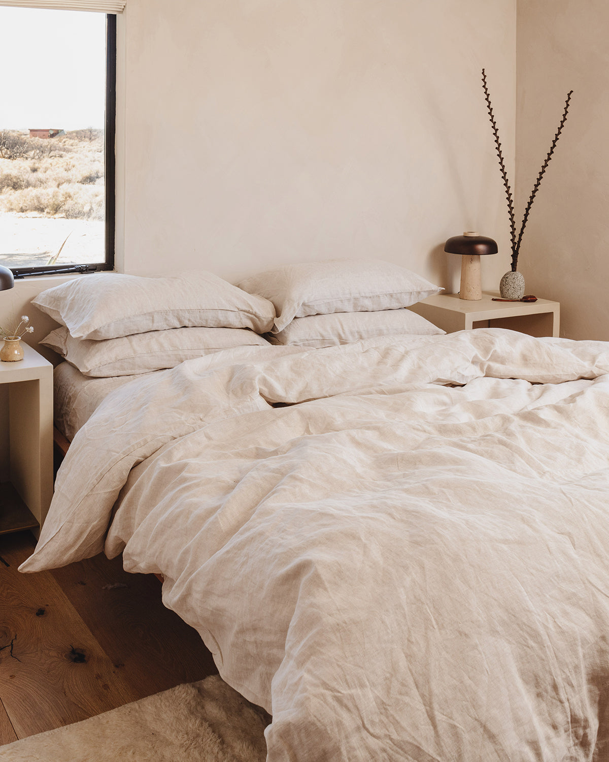 Oatmeal 100% French Flax Linen Bedding Bundle