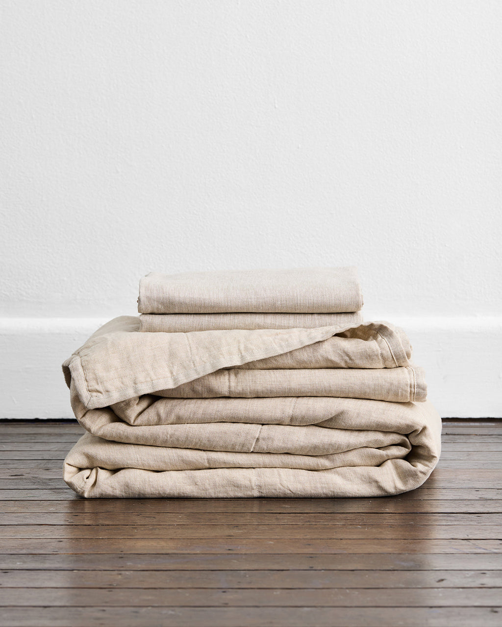 Oatmeal 100% French Flax Linen Quilt Set
