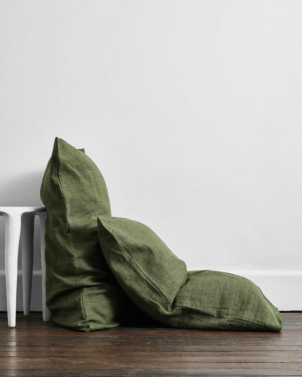 Olive Stripe, Terracotta & Oatmeal 100% French Flax Linen Bedding Bundle