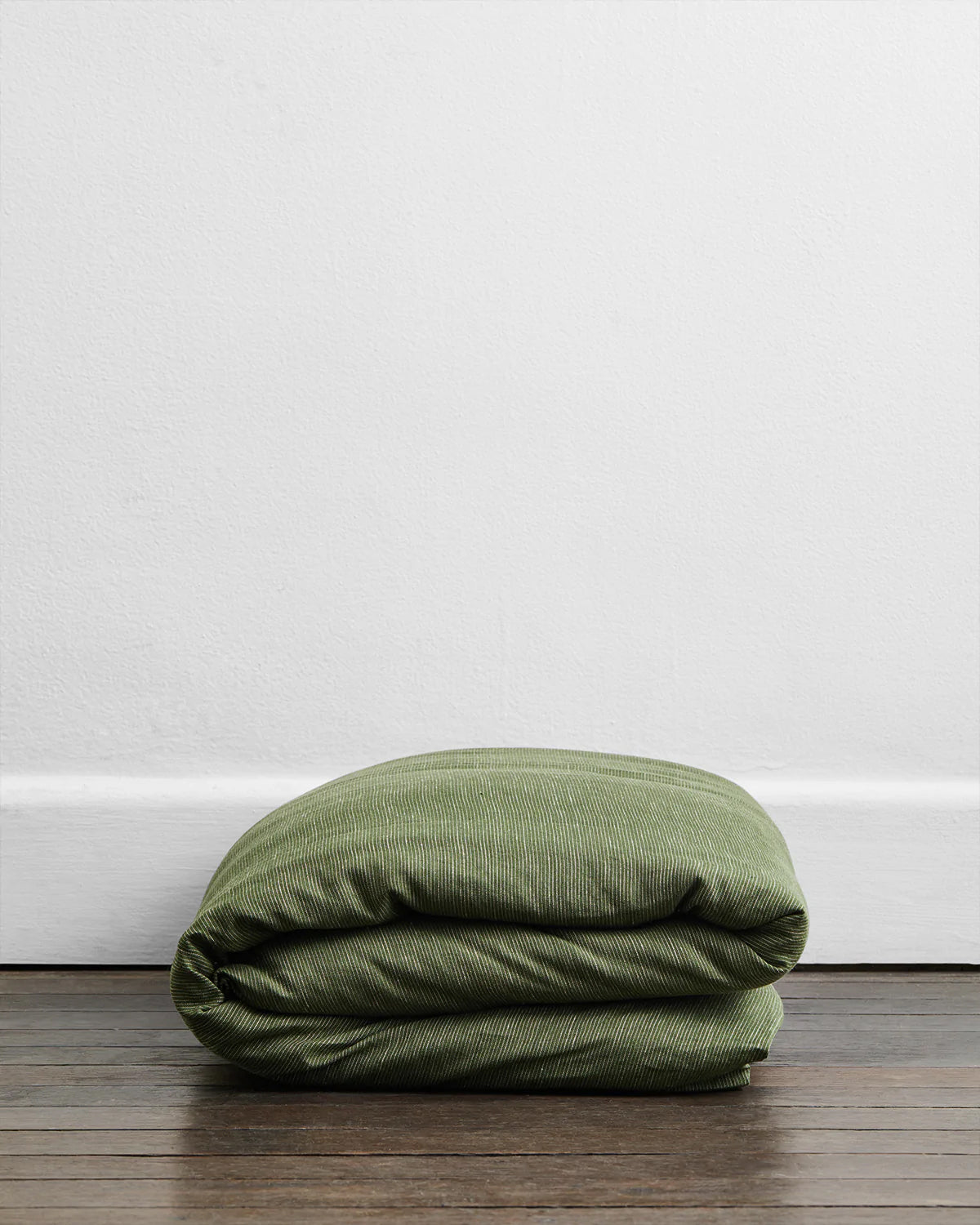 Olive Stripe, Terracotta & Oatmeal 100% French Flax Linen Bedding Bundle