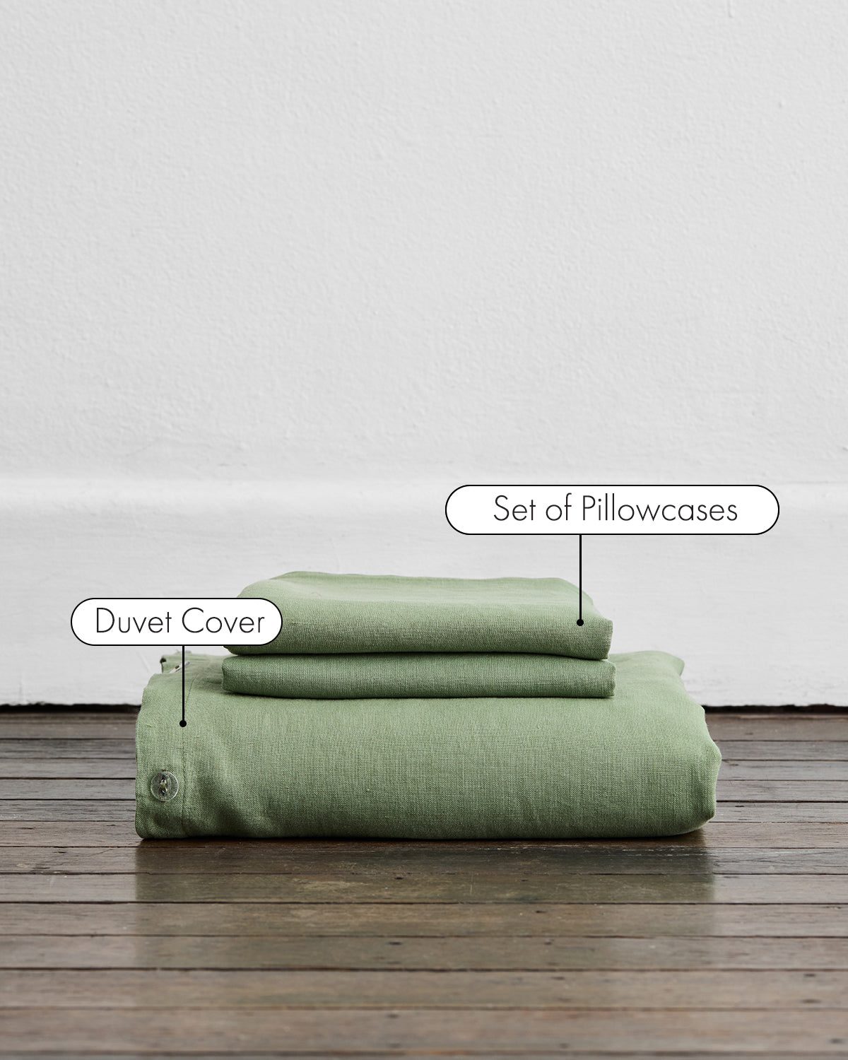 Pistachio 100% French Flax Linen Duvet Cover Set